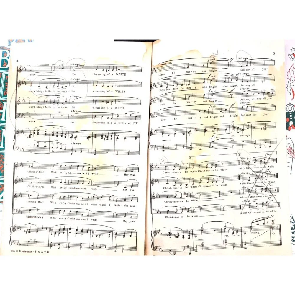 Vintage Christmas Sheet Music Lot Bundle Holiday Rudolph Baroque Silent Night - Picture 12 of 13